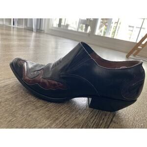 NINE WEST Vintage Black Red Purple Western Booties Shoes 6M